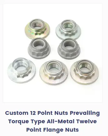 Custom 12 Point Nuts Prevailing Torque Type All-Metal Twelve Point Flange Nuts