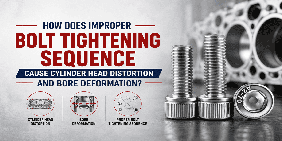 Bolt tightening sequence causing cylinder head distortion
